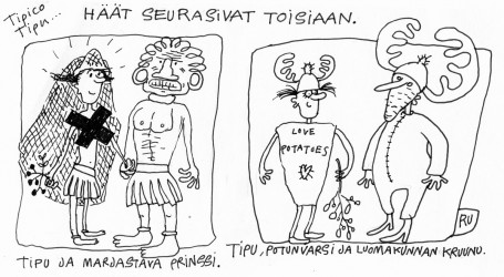 Riitta Uusitalo - Tipu Laitinen sarjakuva originaaleja